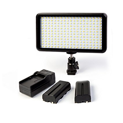 GIGALUMI W228 Video Light Ultra Thin Dimmable Photo Studio Camera Video Panel Light with Battery and Charger, LED Light for Canon Nikon DSLR Cameras/Camcorder
