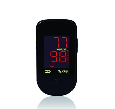 ChoiceMMed Home Use Fingertip Pulse Oximeter with Carrying Pouch ,Lanyard and 2 Batteries(Black)