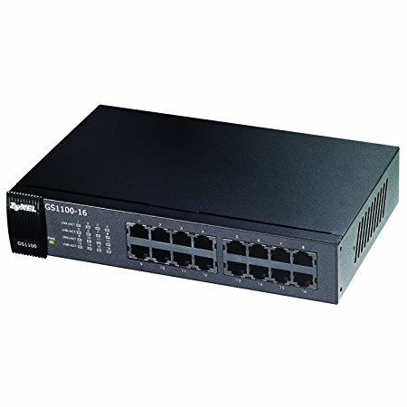 Zyxel 16-Port Gigabit Ethernet Unmanaged Switch - Fanless Design [GS1100-16]
