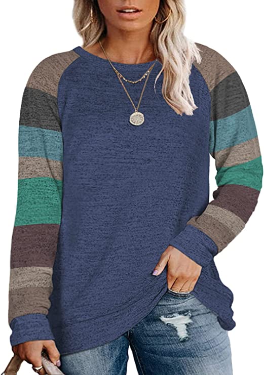 DOLNINE Plus Size Sweatshirts for Women Long Sleeve Oversized Tunic Tops