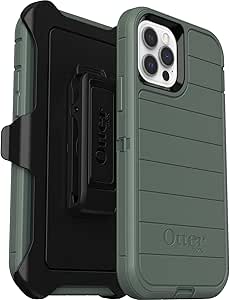 OtterBox Defender Series Case for iPhone 12 & iPhone 12 Pro (Only) - Holster Clip Included - Microbial Defense Protection - Non-Retail Packaging - Forest Ranger (Green)