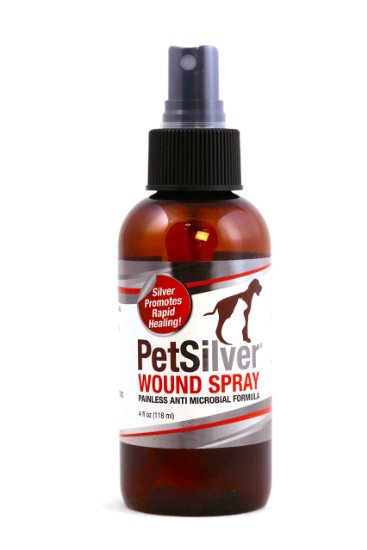 PetSilver Wound Spray with New Chelated Silver 50 ppm. Antimicrobial Wound Care for Cats, Dogs and Horses. Rapid Healing for Hot Spots, Burns, Cuts, Scratches, Itchy Skin, Yeast and Bacteria Infections.