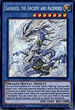 Yu-Gi-Oh! - Sauravis, the Ancient and Ascended (INOV-EN037) - Invasion: Vengeance - 1st Edition - Secret Rare