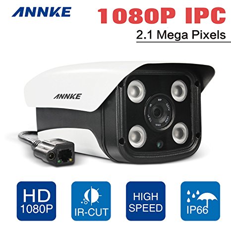 Annke 1/2.8" CMOS 2.1MP CCTV Bullet Camera, 19201080 Hi-Resolution,IP66 Weatherproof,Fixed Indoor&Outdoor,Super Night Vision