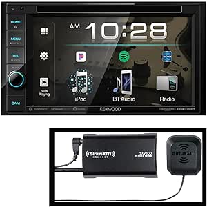 Kenwood DDX376BT Double DIN in-Dash 6.2” DVD Receiver with Bluetooth | Car Stereo Receiver | Clear Resistive Touch Panel | Plus SiriusXM SXV300v1 Connect Vehicle Tuner Kit for Satellite Radio