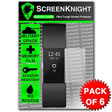 ScreenKnight® Fitbit Charge 2 Screen Protector - Military Shield X 6 Pieces