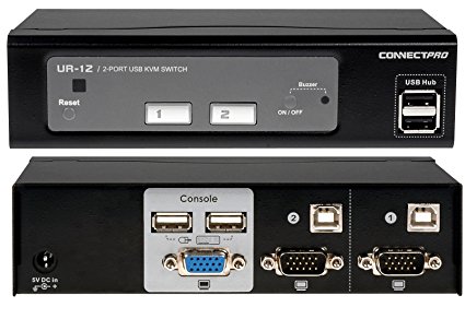 ConnectPRO UR-12-KIT , 2-port USB 2.0 KVM Switch with Cables