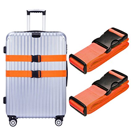 Hibate Adjustable Travel Luggage Straps Suitcase Belts - 200cm 78inch