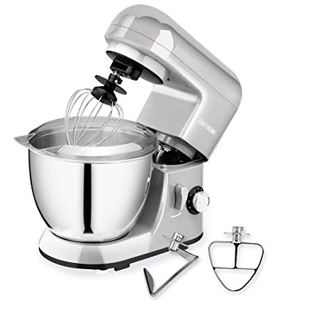 CHEFTRONIC Stand Mixer, Kitchen Mixer,Electric Mixer, 120V 350W, 6 Speeds, Tilt-Head,4.2 QT Stainless Steel Bowl with Splash Guard,Dough Hook,Wire Whip, Flat Beate