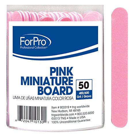 For Pro Mini Pink Foam Boards 400/600 Grit, 3.5 Inch x .5 Inch, 50 Count