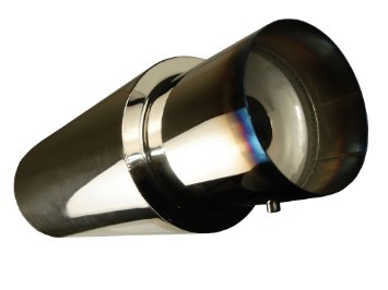 MegaBrand N1 4" Burnt Tip Muffler Exhaust 2.5" Inlet Universal
