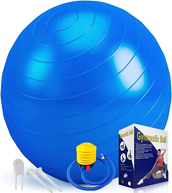 Exercise Ball, Anti-Burst Yoga Balance Ball with Air Pump, 55-75cm Anti-Slip Fitness Ball, Great for Pilates, Balance, Workout, Fitness, Therapy