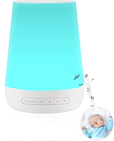 White Noise Machine for Sleeping - VanSmaGo Sleep Sound Machine & Night Light for Baby Kid Adult,Rechargeable Battery,28 HiFi Soothing Sound,32 Volume Control,Timer and Memory,Portable Sleep Therapy