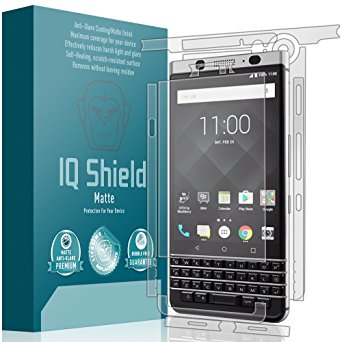 Blackberry KEYone Screen Protector, IQ Shield Matte Full Coverage Anti-Glare Screen Protector   Full Body Skin for Blackberry KEYone Bubble-Free Film