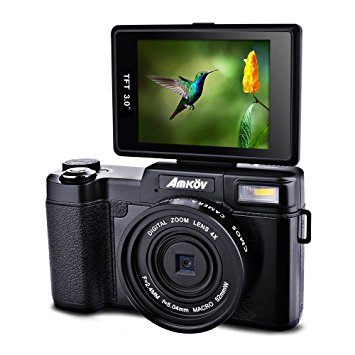 Amkov Digital Camera 24 Megapixel 1080P HD Shooting 4x Digital Zoom Beauty Self-timer Camera Portable Shooting Camera