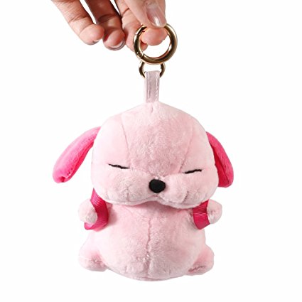 6000mAh Portable battery Power Bank banks Charger with Cute Plush stuffed Dog Ornament for mobile cell phone ( Pink )