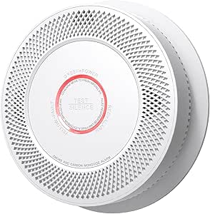 Smoke Detector Carbon Monoxide Detector Combo 10 Year Battery,Wireless Smoke Alarm and Carbon Monoxide Detector with Voice Alert,Smoke and Carbon Monoxide Detector for Home 1-Pack