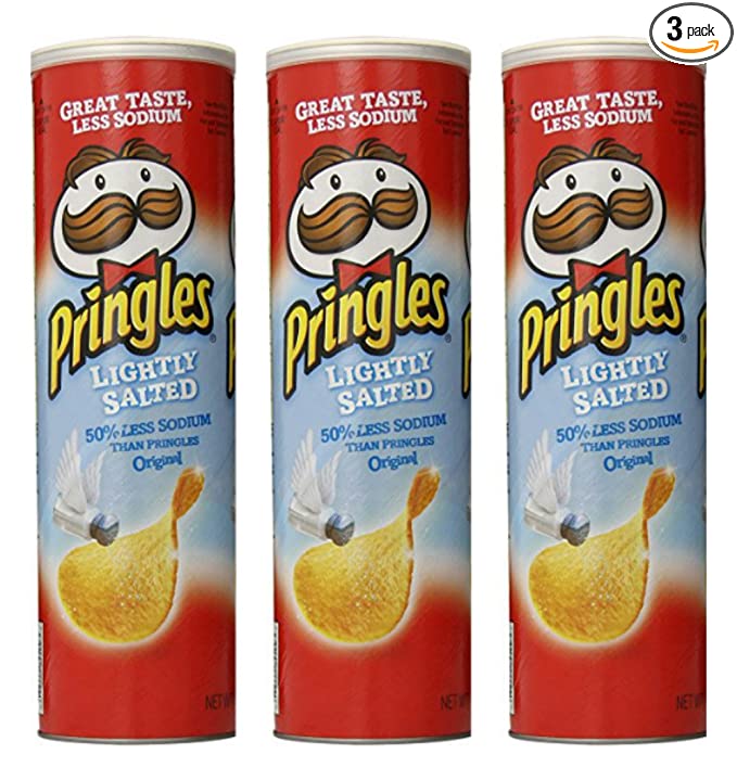 Pringles Lightly Salted Chips, 5.68 oz (Pack of 3)