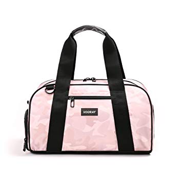 Vooray Burner 16" Compact Gym Bag with Shoe Pocket (Pink Camo)