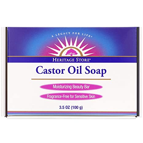 Heritage Store Castor Oil Soap, 3.5 Ounce