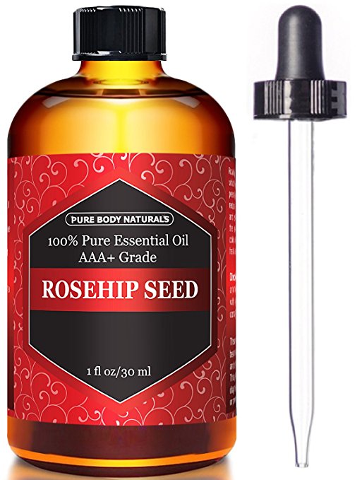 Rosehip Oil for Face Nails Hair and Skin - 100% Pure Organic Cold Pressed Premium Rose Hip Seed Oil - 1 oz