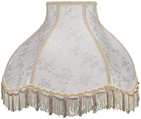 Aspen Creative 30043 Transitional Scallop Bell Shape Spider Construction Lamp Shade in Beige, 17" wide (6" x 17" x 12")
