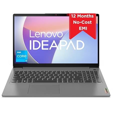 Lenovo IdeaPad Slim 3 Intel Core i3 12th Gen 15.6 inch (39.62cm) FHD Thin & Light Laptop (8GB/256GB SSD/Windows 11/3months Game Pass/Arctic Grey/1.63Kg), 82RK011DIN with 12Month No-Cost EMI