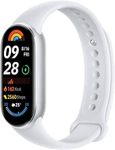 Xiaomi Smart Band 9 - Pulsera de actividad, autonomía de hasta 21 días, pantalla AMOLED con tasa de refresco de 60 Hz, 5ATM, App Mi Fitness, plata (Versión ES)