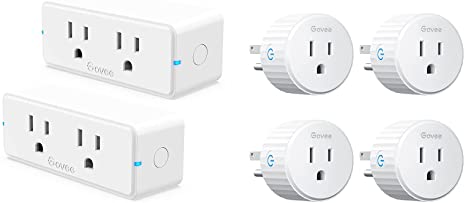 Govee Smart Plug 4 Pack Bundle with Dual Smart Plug 2 Pack, WiFi Plugs Work with Alexa & Google Assistant, Smart Outlet with Timer & Group Controller, WiFi Outlet for Home, No Hub Required