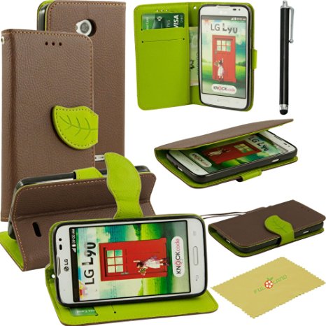 LG Optimus L90 Case, L90 Case, Fulland Wallet Card Holder PU Leather Pouch Flip Leaf Style Case Cover with Stand for LG L90 Plus Stylus Pen-Brown