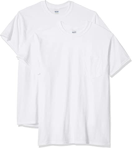 Gildan Men's Ultra Cotton Adult T-Shirt with Pocket, 2-Pack