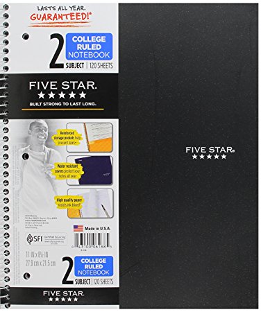 Five Star Wirebound Notebook - 2 Sub 120ct CR