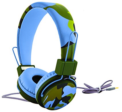 POLAROID PHP130BL Universal Camouflage HD Headphones with Mic Compatible with All Devices (Blue)