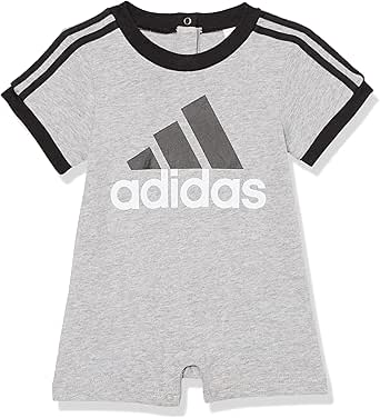 adidas baby-boys Short Sleeve 3- Stripe Shortie Romper