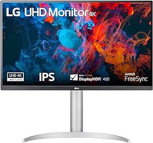 LG 27UP650P Monitor 27" UltraHD 4K LED IPS HDR 400, 3840x2160, 5ms, AMD FreeSync 60Hz, HDMI 2.0 (HDCP 2.2), Display Port 1.4, AUX, Stand Pivot, Schermo Antiriflesso, Flicker Safe, Bianco