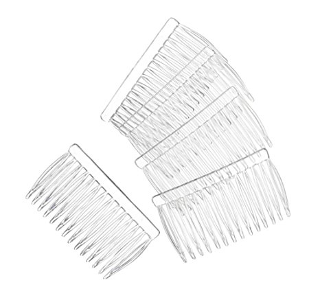 14 Clear Plain plastic Smooth Hair Clips / Combs 2 3/4" LONG - Free shipping!