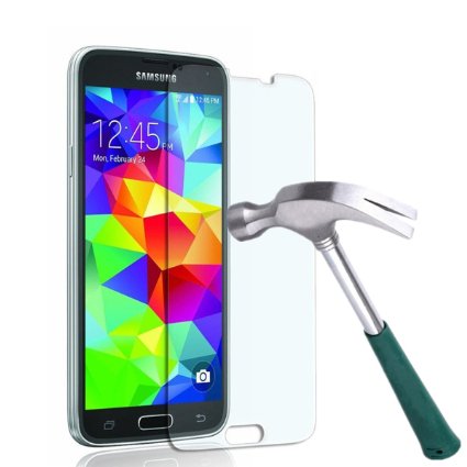 Galaxy S5 Screen ProtectorTANTEK Bubble-FreeHD-ClearAnti-ScratchAnti-GlareAnti-Fingerprint Premium Tempered Glass Screen Protector for Samsung Galaxy S5Lifetime Warranty-1Pack
