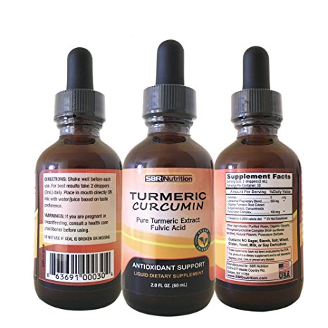 MAX ABSORPTION Turmeric Liquid Drops, Antioxidant Support, Organic Turmeric Extract, Non-GMO, Vegan Friendly 2 ounce
