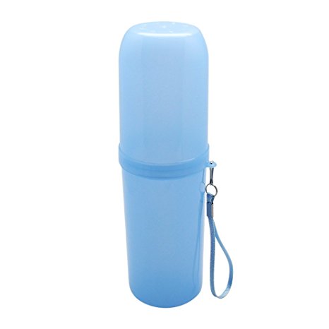 Homgaty Travel Toothbrush Holder Cover Hiking Camping Tooth Brush Case Box Cup (Blue)