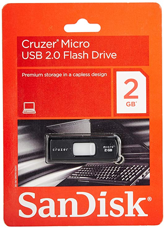 SanDisk 2 GB Cruzer Micro USB Flash Drive (SDCZ6-2048-A11)