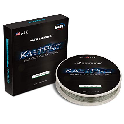 KastKing KastPro Braided Fishing Line - Spectra Super Line - Made in The USA - Zero Stretch Braid - Thin Diameter - On Biodegradable BioSpool! - Aggressive Weave - Incredible Abrasion Resistance!