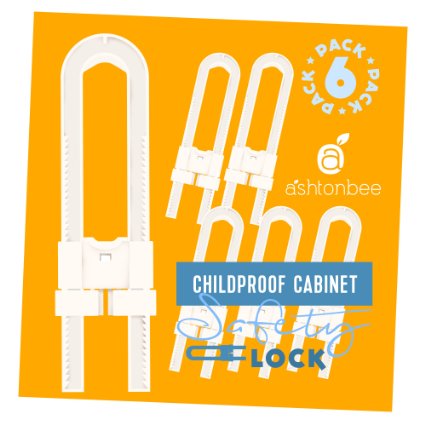 Cabinet Lock for Child Safety - Childproof Your Home. No Screw Drilling Baby Proofing by Ashtonbee (6 Pack)