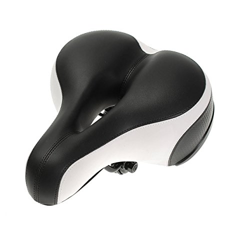 OUTERDO Comfort Gel Bicycle Saddle Bike Saddle with Safety Reflective Tape Comfort Soft Foam Cycling Seat Bike Suspension Cruiser Saddle