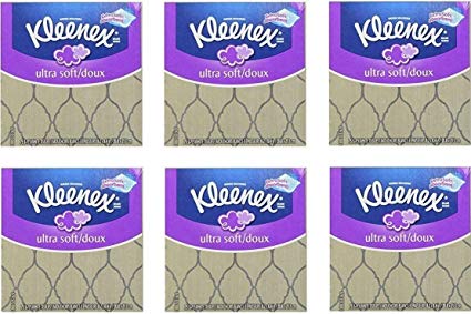Kleenex Ultra Soft Facial Tissues, Thick and Absorbent & Strong 75, 3-PLY White Facial Tissues, 6 Cubes Bundle Pack – 450 Total Tissues. Variety of Assorted Colors and Designs
