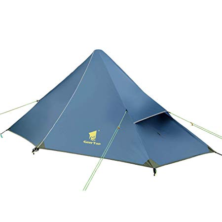 Geertop 1 Person 3 Season 20D Ultralight Backpacking Tent for Camping Hiking Climbing (Trekking Poles NOT Included)(Inner tent is Green)