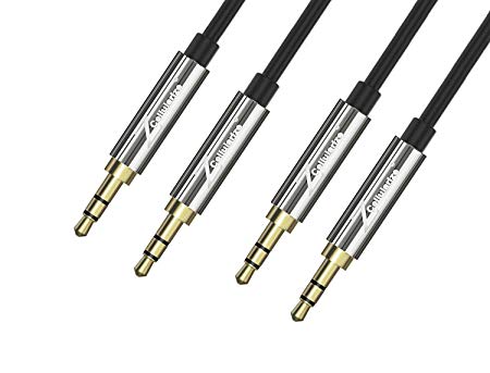 AUX Cable [2-Pack] [4ft/1.2M - 24K Gold Plated, Hi-Fi Sound Quality] 3.5mm to 3.5mm Audio Cable/Auxiliary Cable/Aux Cord for Car Stereos, Beats by Dre, Echo Dot, Sony Series, iPod, iPhone