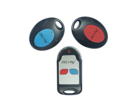 Click 'n Dig! Key Finder. 2 Receivers. Wireless RF Item Locator Remote Control, Pet, Wallet, Keyfinder. (Free Extra Batteries).