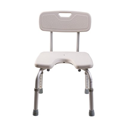 Duro-Med Shower Chair, Hygienic Shower Seat With Removable Back Rest, Adjustable Bath Seat
