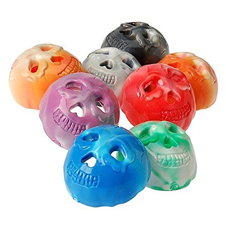 Lot Of 12 Assorted Color Halloween Skull Design Jump Poppers