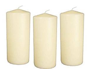 D'light Online 3 X 6 Pillar Candles Bulk Event Pack Round Unscented Ivory Pillar Candles - Set of 12 (3 X 6, Ivory)